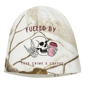 Fueled By True Crime And Coffee Kati - Camo Knit Beanie