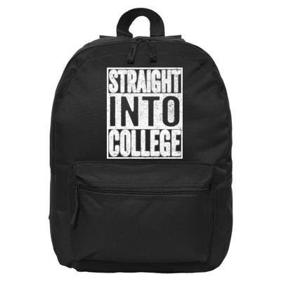Funny Back To School Shirts Straight Into College 16 in Basic Backpack