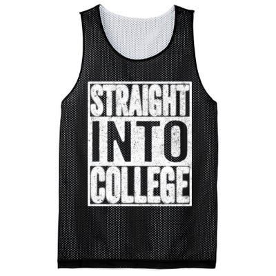 Funny Back To School Shirts Straight Into College Mesh Reversible Basketball Jersey Tank