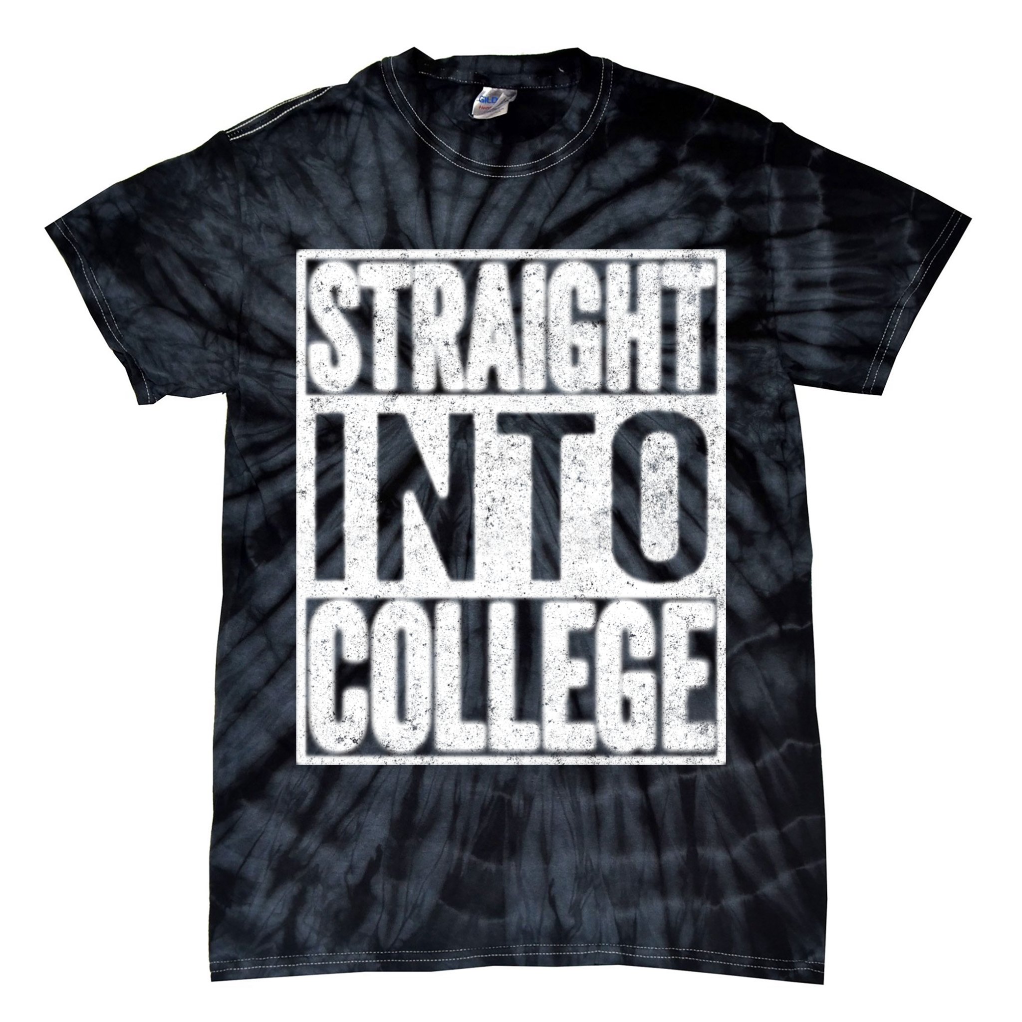 Funny Back To School Shirts Straight Into College Tie-Dye T-Shirt