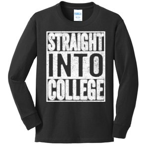 Funny Back To School Shirts Straight Into College Kids Long Sleeve Shirt