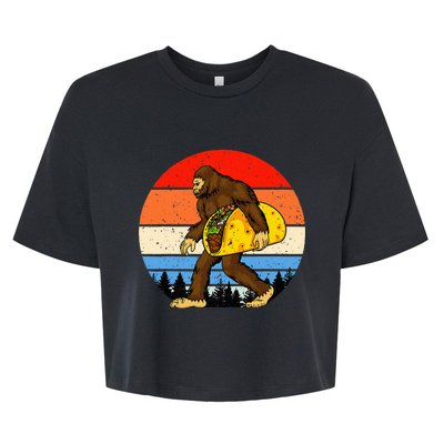 Funny Bigfoot Taco Lover Bigfoot Taco Bigfoot Bella+Canvas Jersey Crop Tee