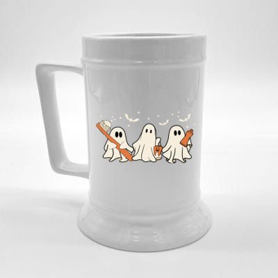 Funny Boo Teeth Toothbrush Retro Pumpkin Halloween Dentist Gift Beer Stein