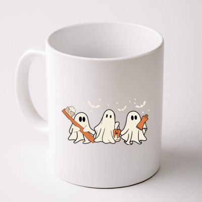 Funny Boo Teeth Toothbrush Retro Pumpkin Halloween Dentist Gift Coffee Mug