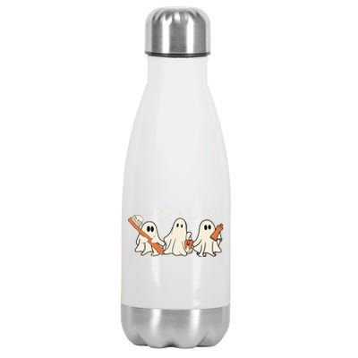 Funny Boo Teeth Toothbrush Retro Pumpkin Halloween Dentist Gift Stainless Steel Insulated Water Bottle