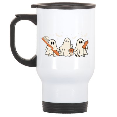 Funny Boo Teeth Toothbrush Retro Pumpkin Halloween Dentist Gift Stainless Steel Travel Mug