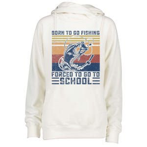 Funny Born To Go Fishing Bass Fish Fisherman Womens Funnel Neck Pullover Hood