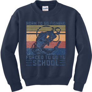 Funny Born To Go Fishing Bass Fish Fisherman Kids Sweatshirt