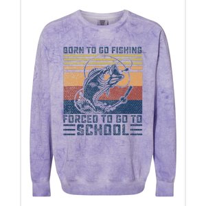 Funny Born To Go Fishing Bass Fish Fisherman Funny Colorblast Crewneck Sweatshirt