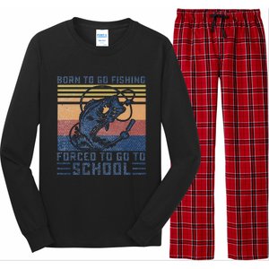 Funny Born To Go Fishing Bass Fish Fisherman Funny Long Sleeve Pajama Set