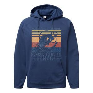 Funny Born To Go Fishing Bass Fish Fisherman Funny Performance Fleece Hoodie