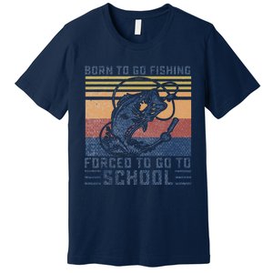 Funny Born To Go Fishing Bass Fish Fisherman Funny Premium T-Shirt