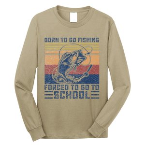 Funny Born To Go Fishing Bass Fish Fisherman Funny Long Sleeve Shirt