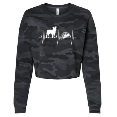 French Bulldog Taco Lover Heartbeat Bulldog Lover Cropped Pullover Crew