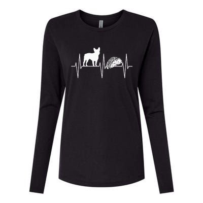 French Bulldog Taco Lover Heartbeat Bulldog Lover Womens Cotton Relaxed Long Sleeve T-Shirt