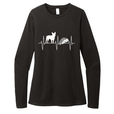 French Bulldog Taco Lover Heartbeat Bulldog Lover Womens CVC Long Sleeve Shirt