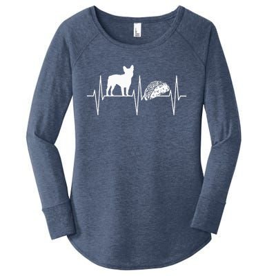 French Bulldog Taco Lover Heartbeat Bulldog Lover Women's Perfect Tri Tunic Long Sleeve Shirt