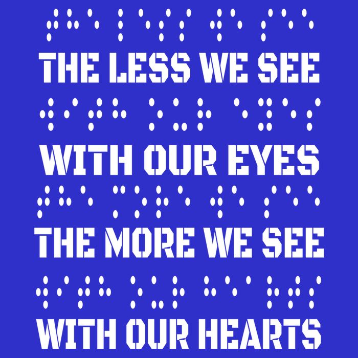 Funny Braille The Less We See With Our Eyes Button