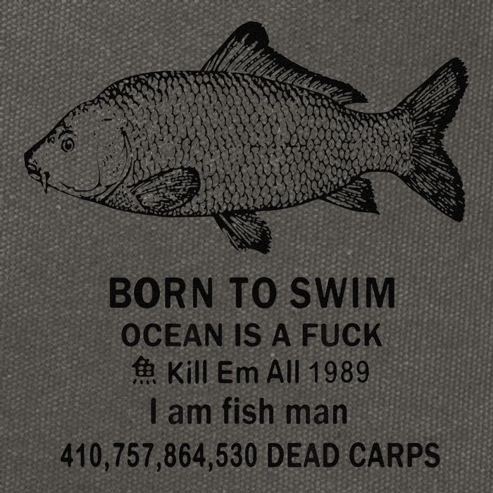Funny Born To Swim Ocean Is A Fuk Kill Em All 1989 Cotton Canvas Backpack