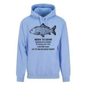 Funny Born To Swim Ocean Is A Fuk Kill Em All 1989 Unisex Surf Hoodie