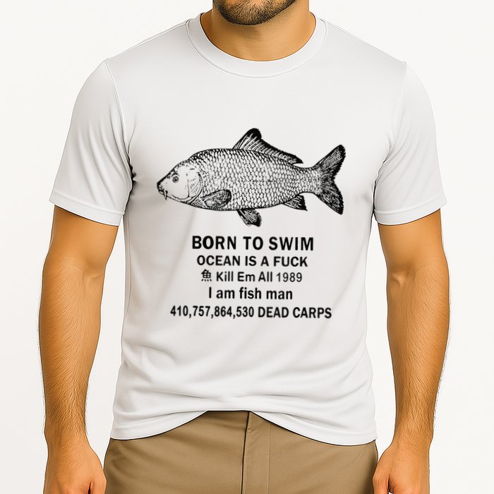 Funny Born To Swim Ocean Is A Fuk Kill Em All 1989 Cooling Performance Crew T-Shirt