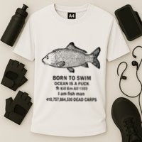 Funny Born To Swim Ocean Is A Fuk Kill Em All 1989 Cooling Performance Crew T-Shirt