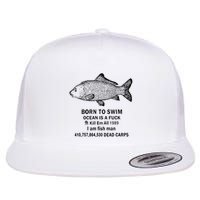 Funny Born To Swim Ocean Is A Fuk Kill Em All 1989 Flat Bill Trucker Hat