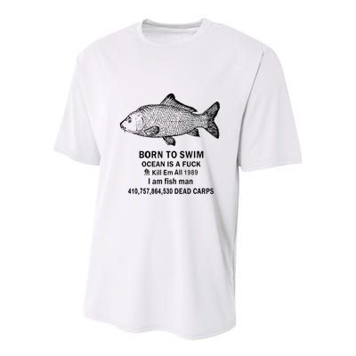 Funny Born To Swim Ocean Is A Fuk Kill Em All 1989 Youth Performance Sprint T-Shirt