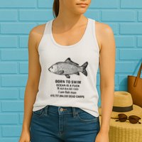 Funny Born To Swim Ocean Is A Fuk Kill Em All 1989 Womens Tank Top