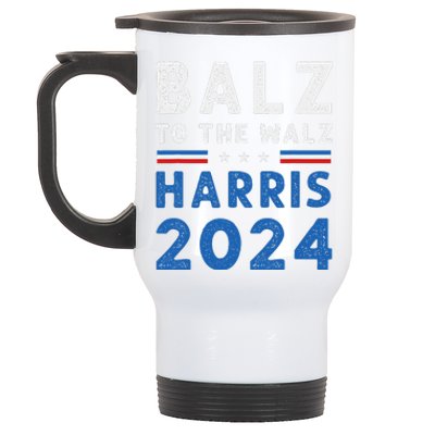 Funny Balz To The Walz Kamala Harris Tim Walz Ticket 2024 Stainless Steel Travel Mug