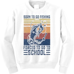 Funny Born To Go Fishing Bass Fish Fisherman Kids Sweatshirt