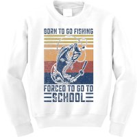 Funny Born To Go Fishing Bass Fish Fisherman Kids Sweatshirt