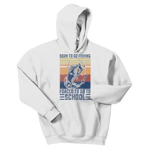 Funny Born To Go Fishing Bass Fish Fisherman Kids Hoodie