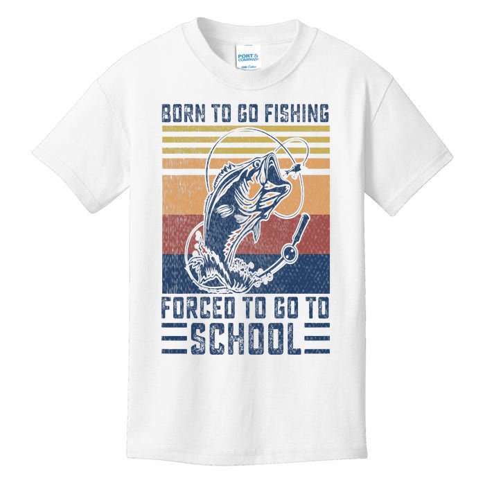 Funny Born To Go Fishing Bass Fish Fisherman Kids T-Shirt