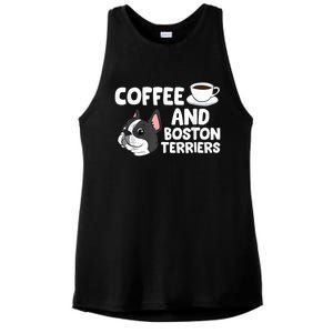 Funny Boston Terrier Lover Coffee And Boston Terriers Ladies PosiCharge Tri-Blend Wicking Tank