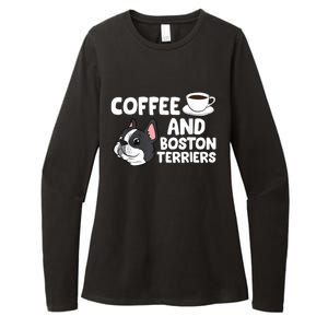 Funny Boston Terrier Lover Coffee And Boston Terriers Womens CVC Long Sleeve Shirt