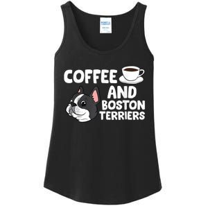 Funny Boston Terrier Lover Coffee And Boston Terriers Ladies Essential Tank