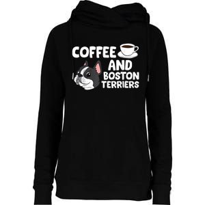 Funny Boston Terrier Lover Coffee And Boston Terriers Womens Funnel Neck Pullover Hood