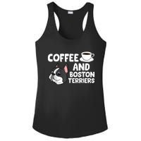 Funny Boston Terrier Lover Coffee And Boston Terriers Ladies PosiCharge Competitor Racerback Tank