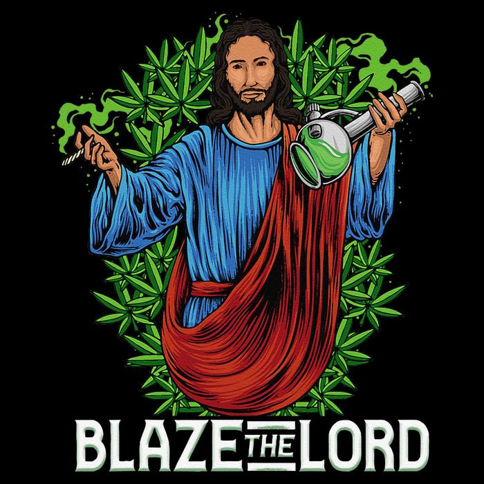 Funny Blaze The Lord High Stoned Jesus 420 Weed Lovers Gift Bucket Hat