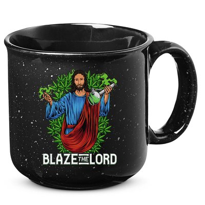 Funny Blaze The Lord High Stoned Jesus 420 Weed Lovers Gift 15oz Campfire Ceramic Mug