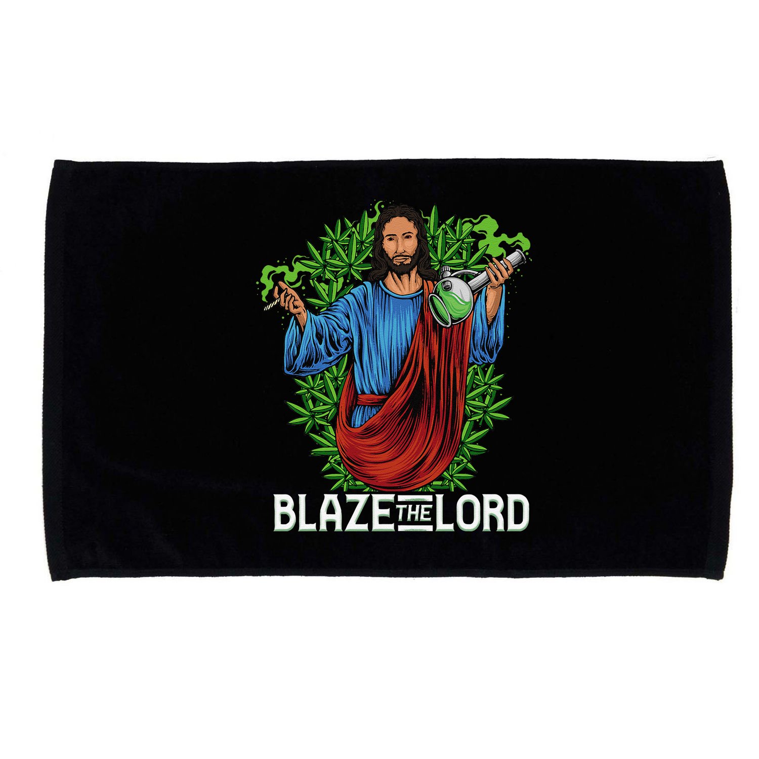 Funny Blaze The Lord High Stoned Jesus 420 Weed Lovers Gift Microfiber Hand Towel