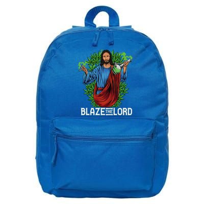 Funny Blaze The Lord High Stoned Jesus 420 Weed Lovers Gift 16 in Basic Backpack