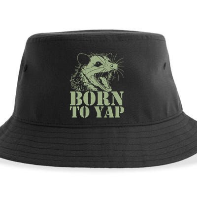 Funny Born To Yap Opossum Sustainable Bucket Hat