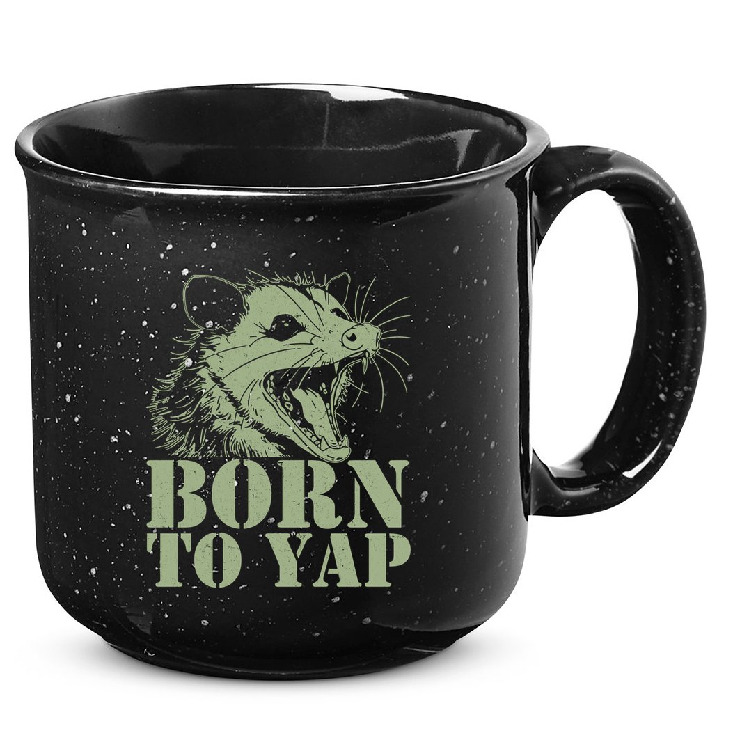 Funny Born To Yap Opossum 15oz Campfire Ceramic Mug