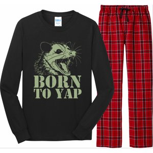 Funny Born To Yap Opossum Long Sleeve Pajama Set