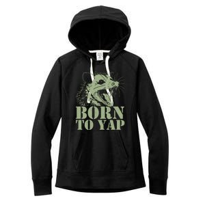 Funny Born To Yap Opossum Women's Fleece Hoodie