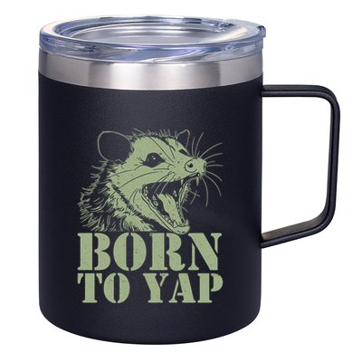 Funny Born To Yap Opossum 12oz Stainless Steel Coffee Mug