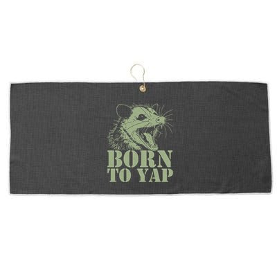 Funny Born To Yap Opossum Large Microfiber Waffle Golf Towel