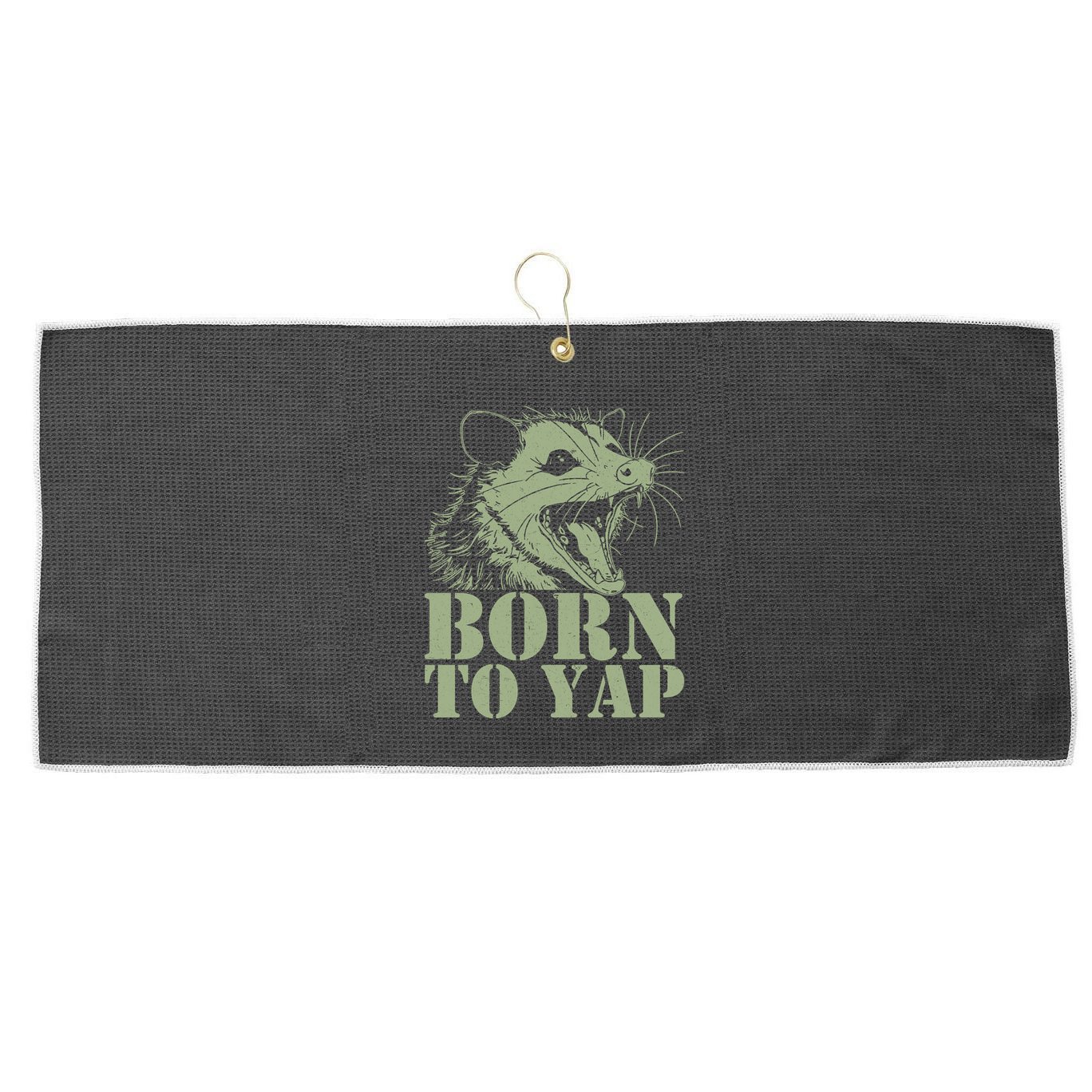 Funny Born To Yap Opossum Large Microfiber Waffle Golf Towel